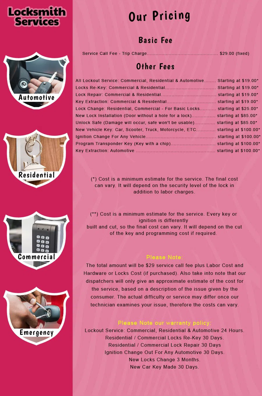 Franklin Lakes NJ Locksmith Store Franklin Lakes, NJ 201-304-6774 - price-list-c-18